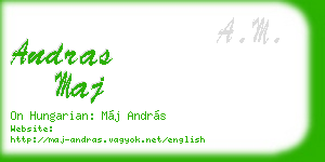 andras maj business card