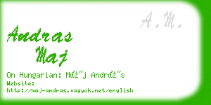 andras maj business card